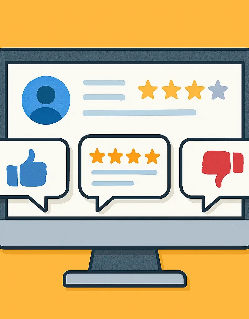 opiniões e feedbacks dos clientes